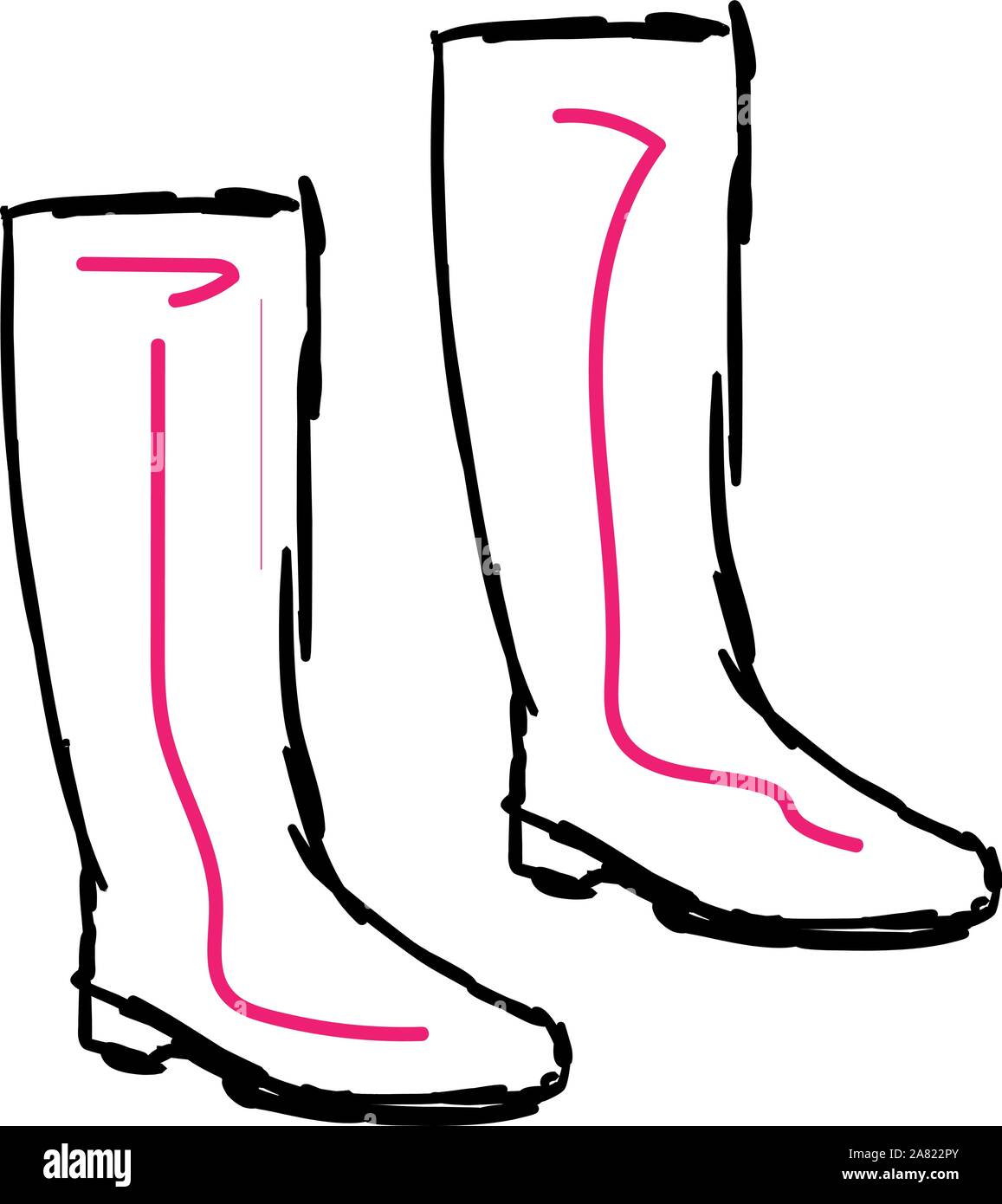 Bottes rose, illustration, vecteur sur fond blanc. Illustration de Vecteur