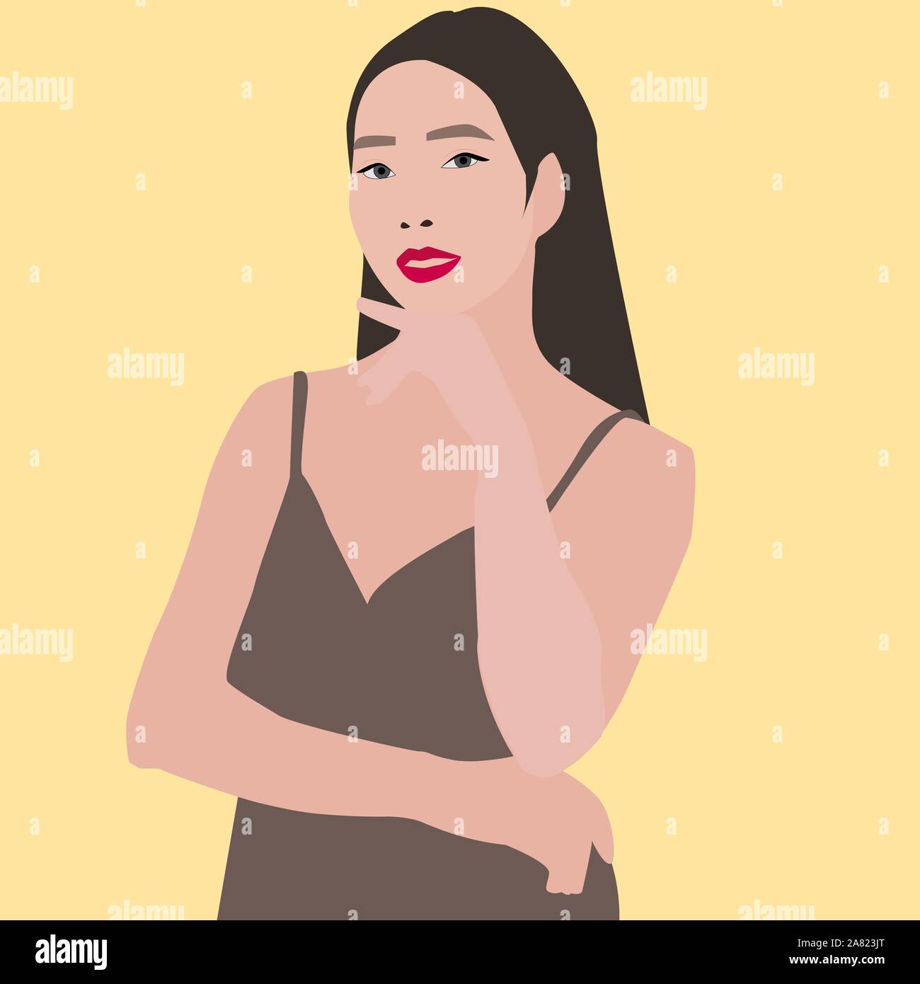 Femme en robe, vecteur, illustration sur fond blanc. Illustration de Vecteur