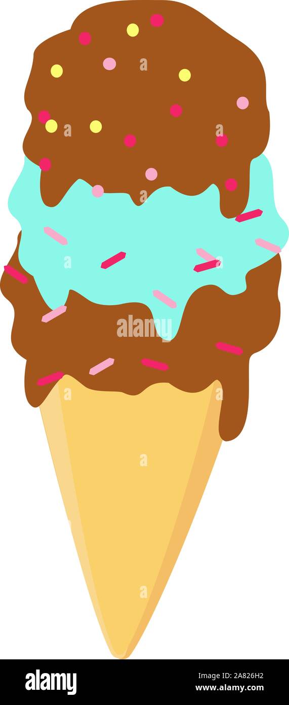 La crème glacée, chocolat, vector illustration sur fond blanc. Illustration de Vecteur
