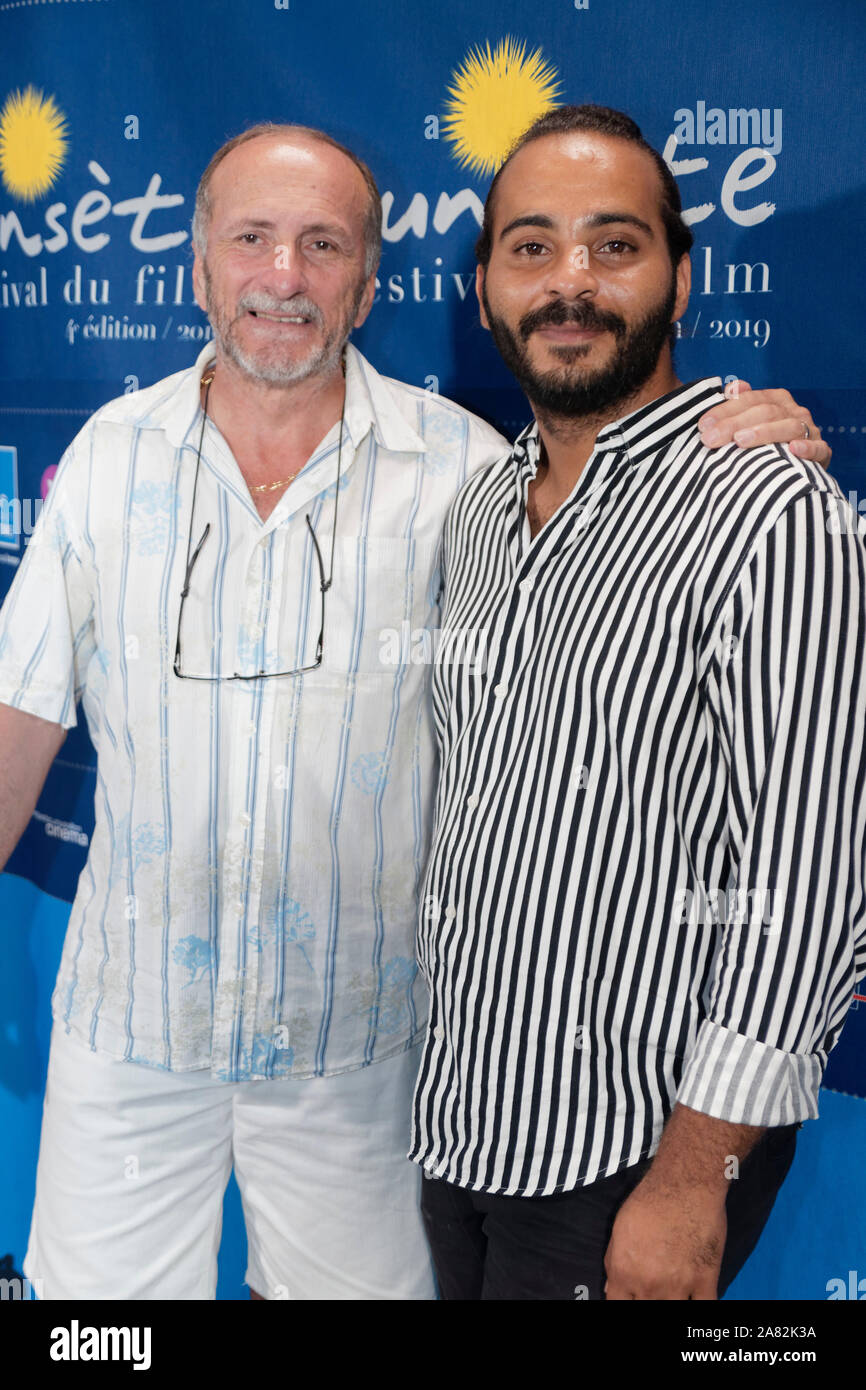 Sete, France.9 Juillet, 2019. Gérard Corporon et Achraf Ajraoui assister à la clôture et Remise des Prix du Festival du Film Sunsete à Sete.Credit : Veroniq Banque D'Images