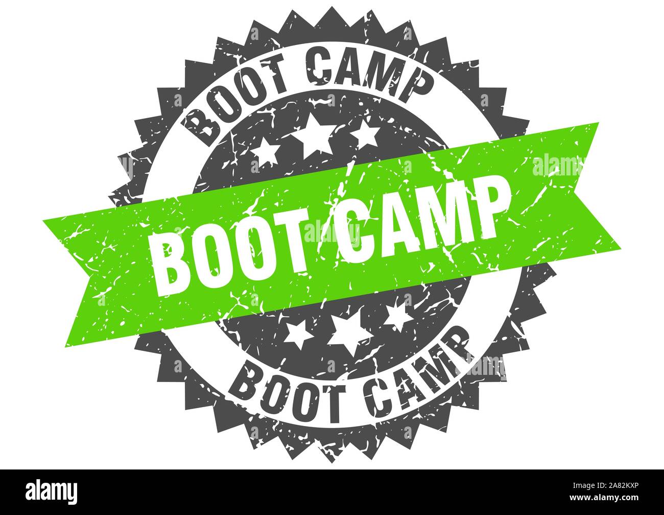 Boot camp grunge stamp avec boot camp bande verte. Illustration de Vecteur