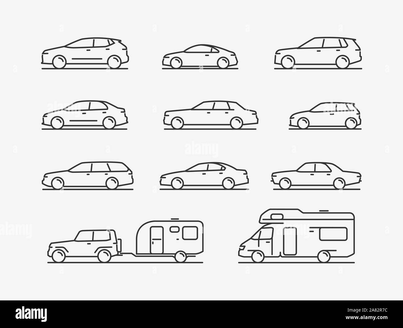 Icône définir le transport. Voiture, symbole de transport. Illustration vectorielle Illustration de Vecteur