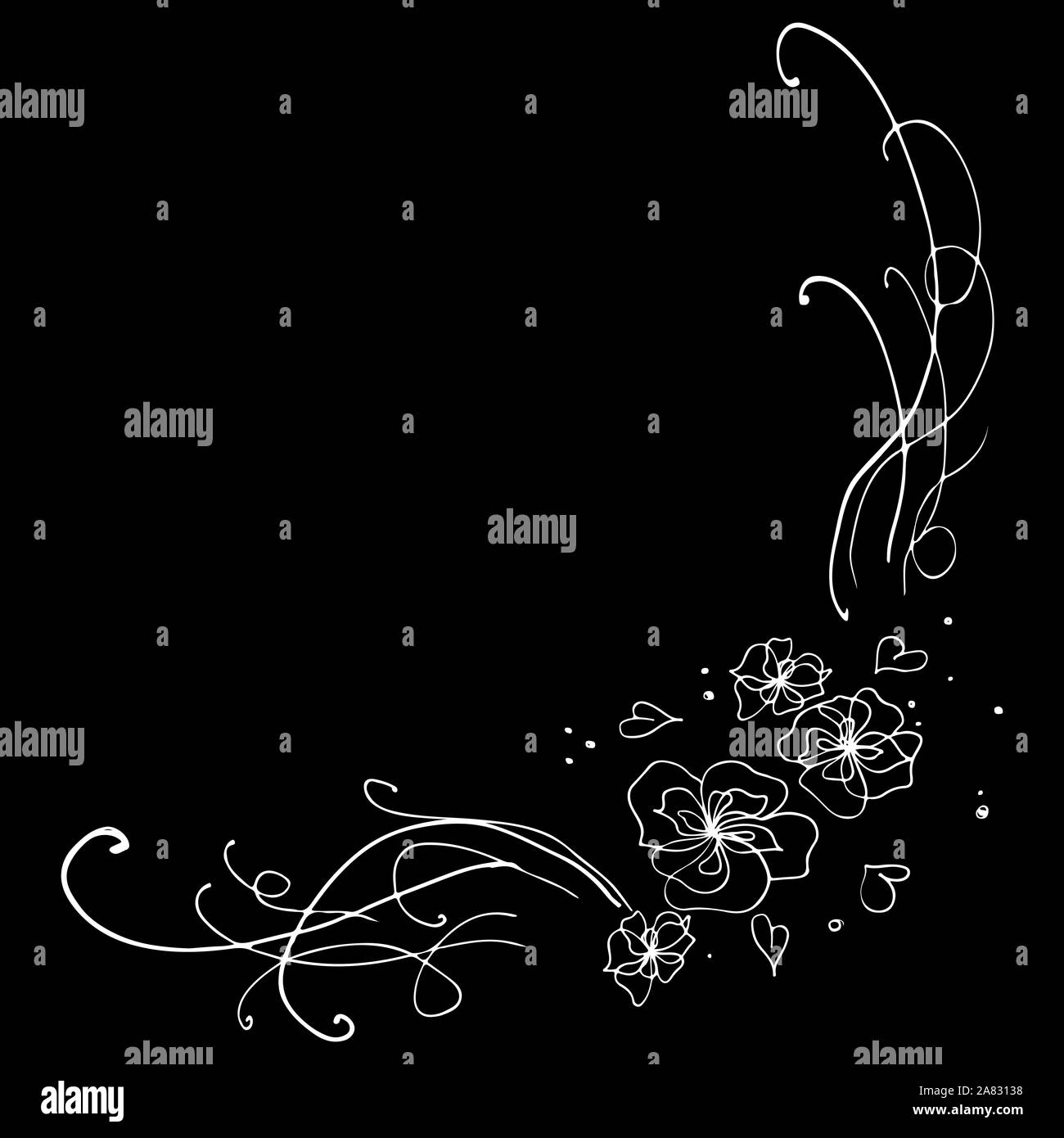 Dessinés à la main, gravée abstract orchid. Fleurs rétro contour main orchidée, grande conception pour tout usage. Contours vecteur. Arrière-plan de la nature. Scieries de pla Illustration de Vecteur