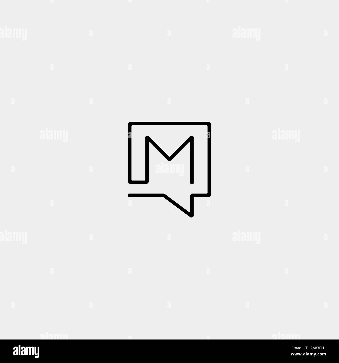 Lettre M Chat Modèle Logo Design Vectoriel Illustration de Vecteur