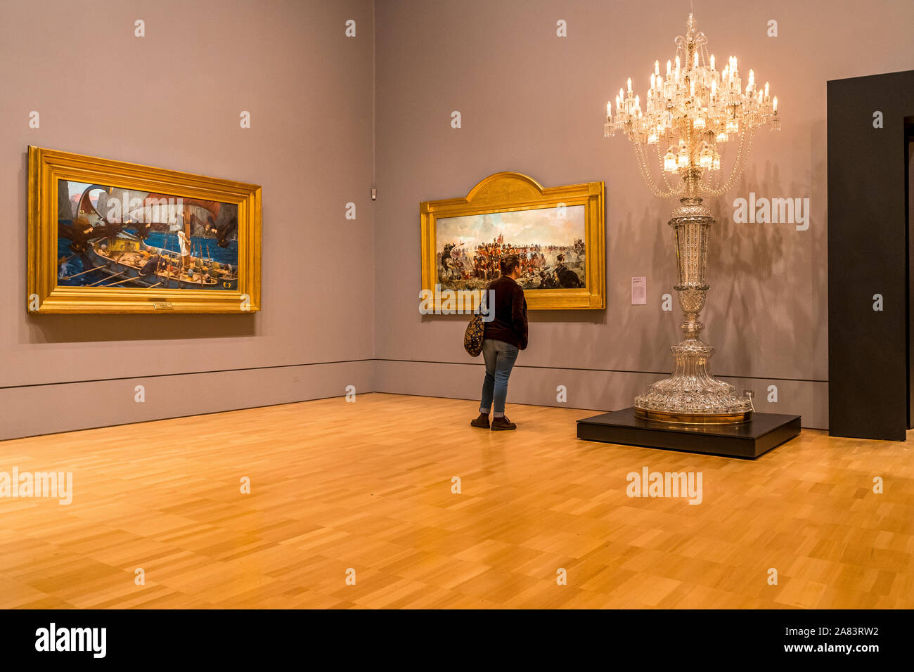 2 Nov 19. Melbourne, Victoria. Peintures classiques sont appréciés par visites à la National Gallery of Victoria Banque D'Images