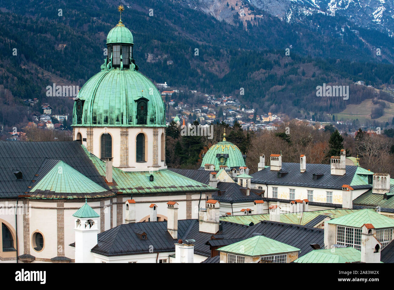 Cathédrale St James' ou la Cathédrale d'Innsbruck, Innsbruck, Tyrol, Autriche Banque D'Images