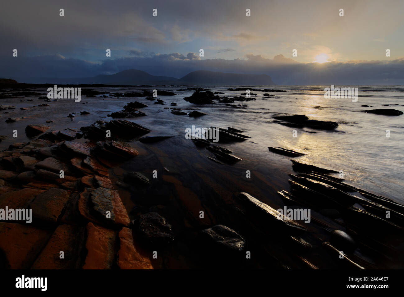 Warebeth plage rocheuse, îles Orkney Banque D'Images