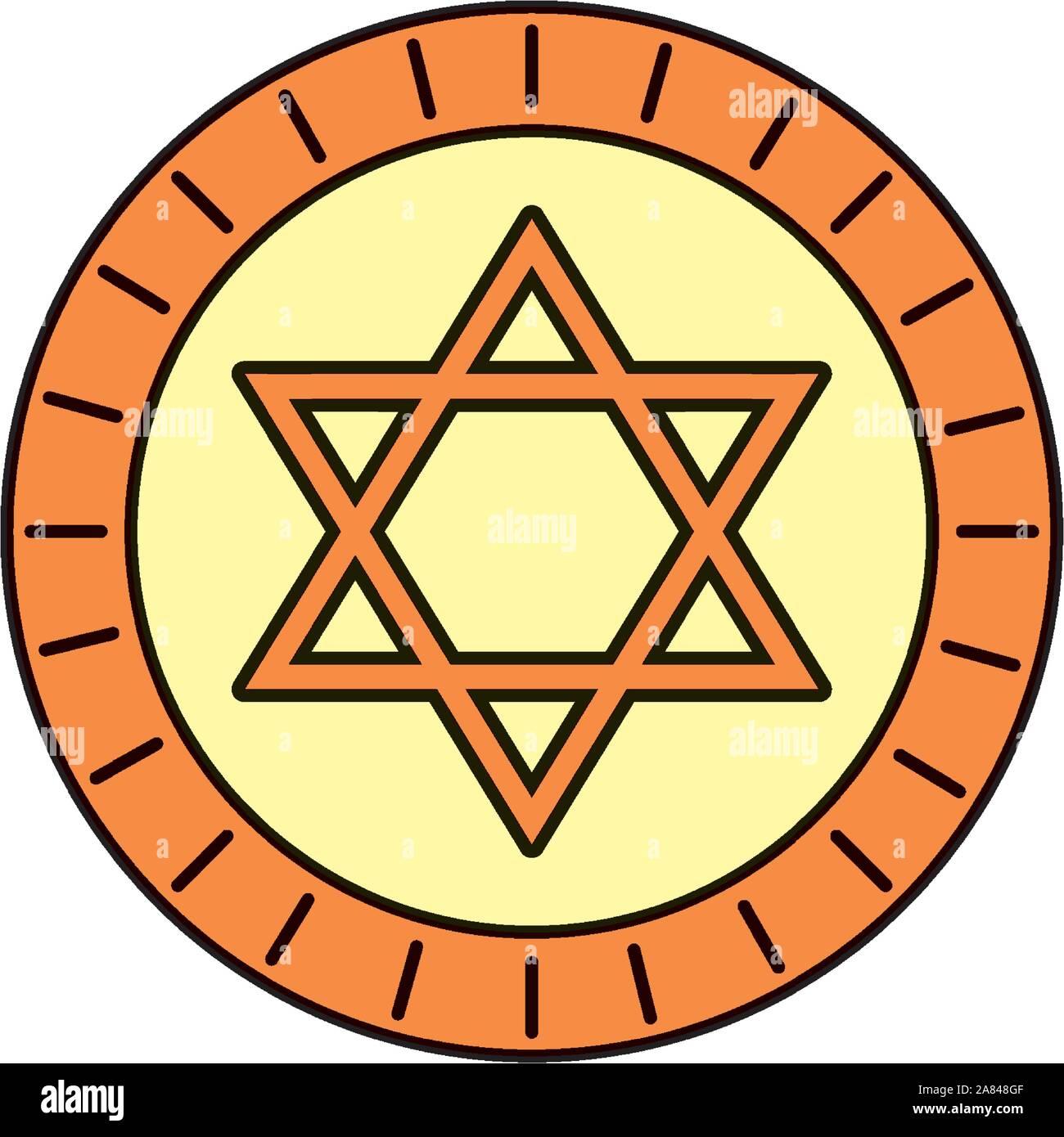 Happy hanukkah celebration coin avec star Illustration de Vecteur