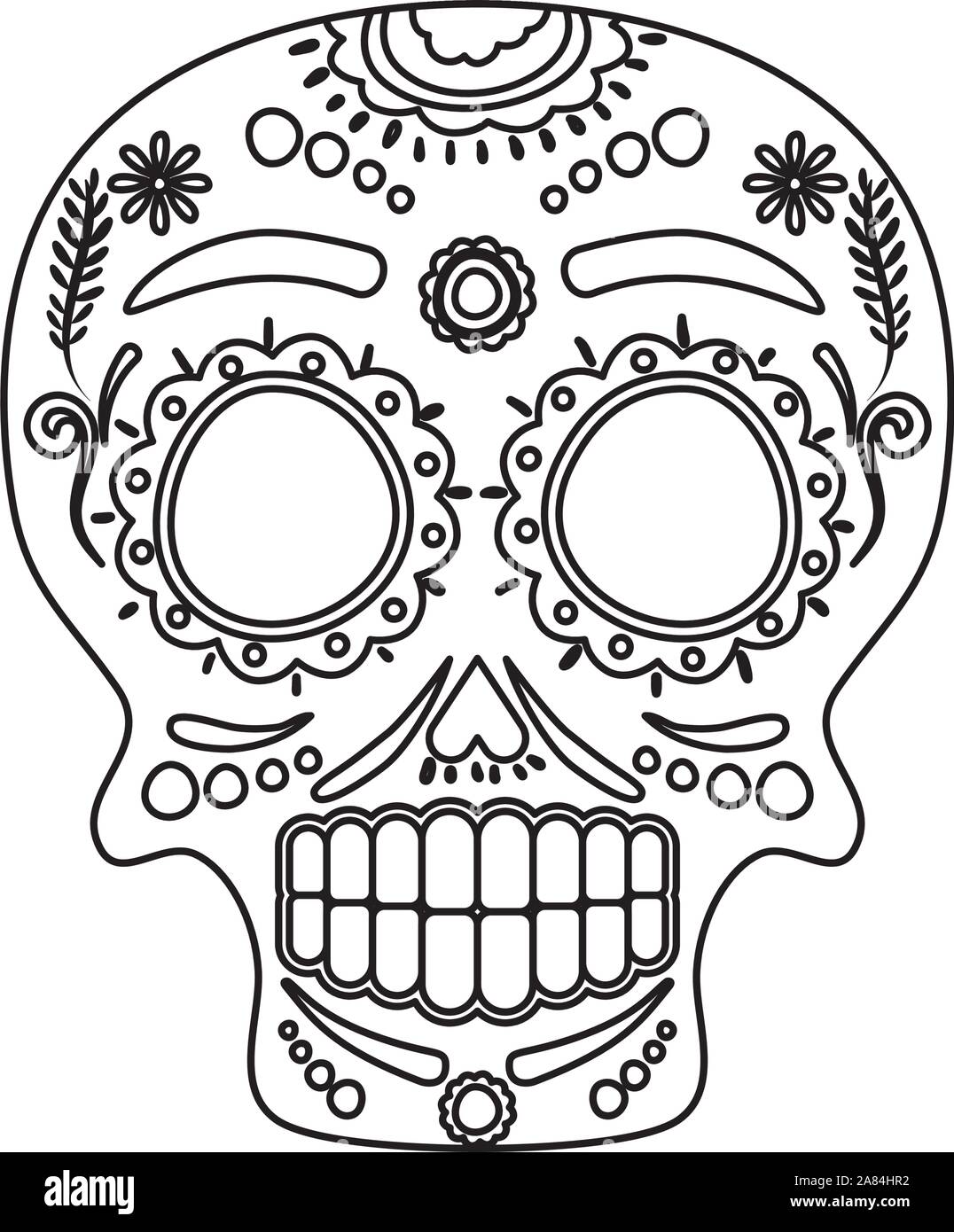 L'icône de masque crâne tête peinte Illustration de Vecteur