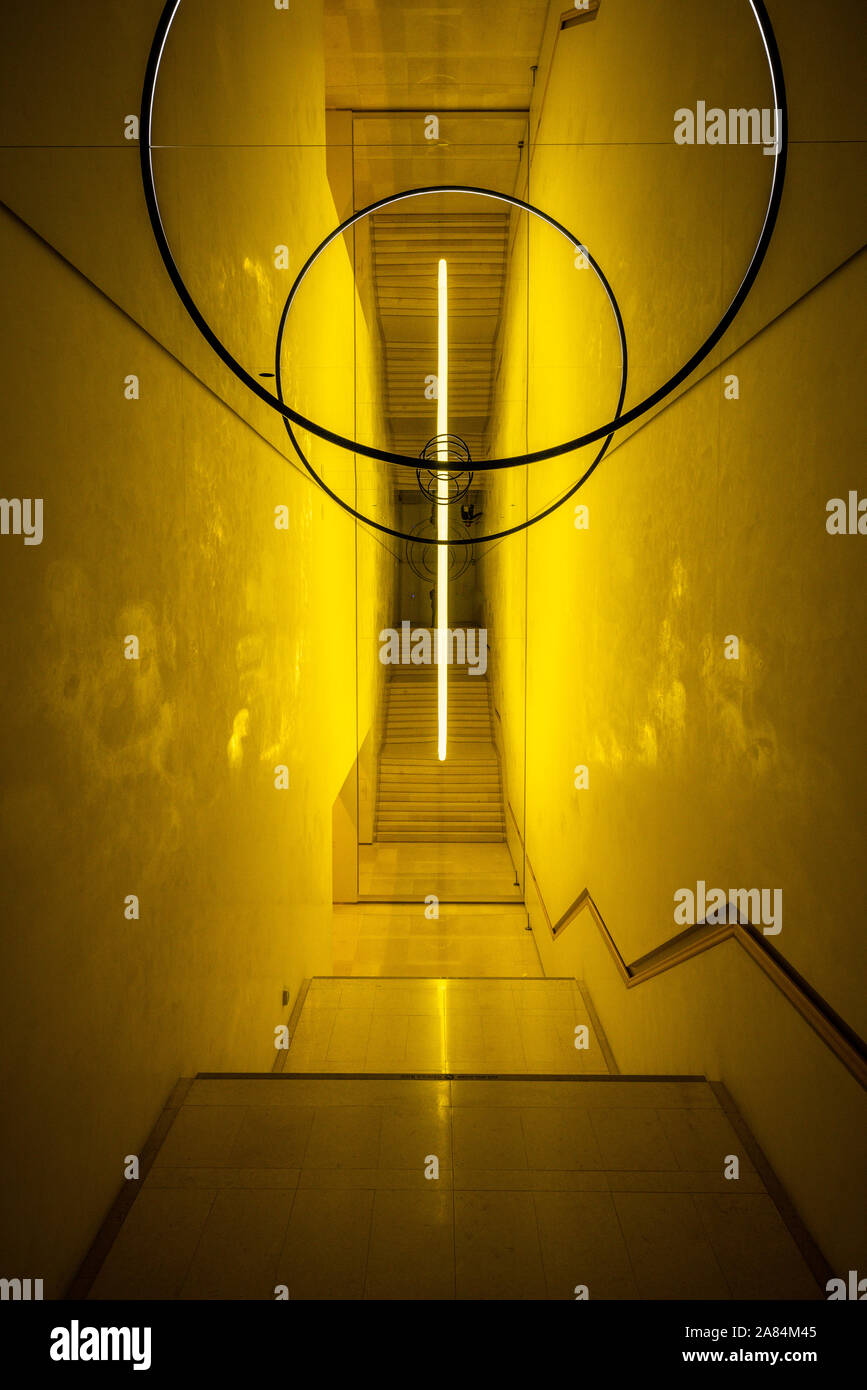 Séoul Corée , 22 septembre 2019 : Musée d'Art Leeum Samsung vue intérieure avec gravité escaliers installation par Olafur Eliasson à Séoul en Corée du Sud Banque D'Images