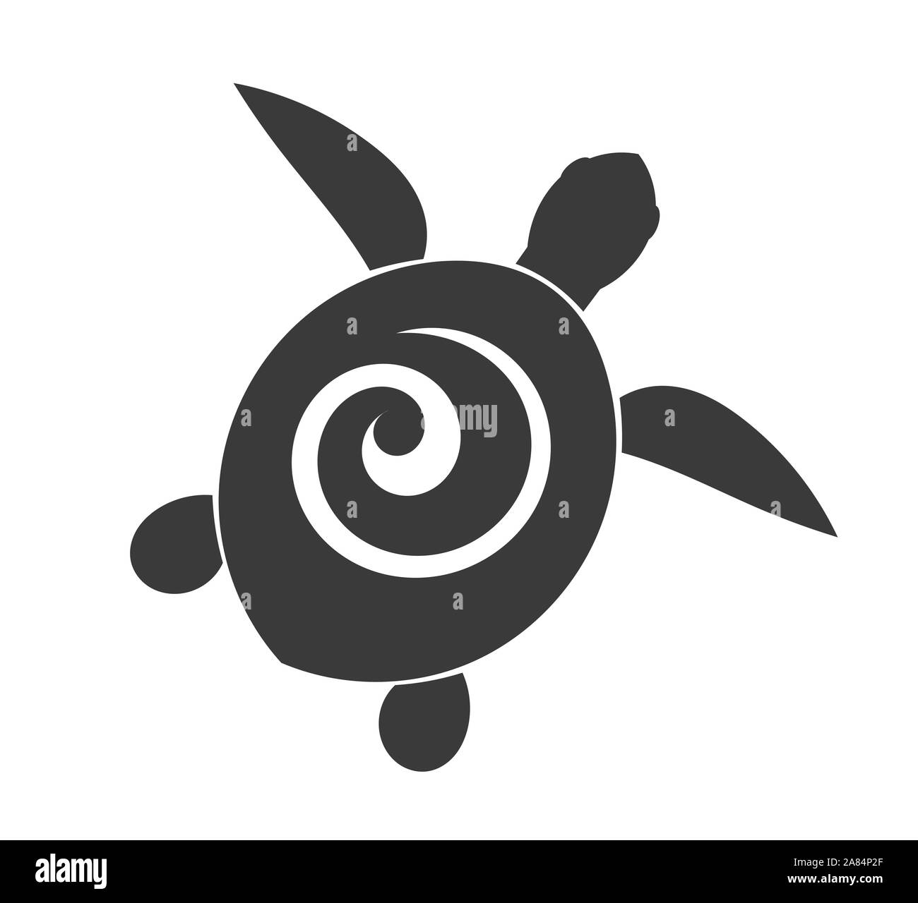 L'icône de tortue noire. Vector illustration. Illustration de Vecteur