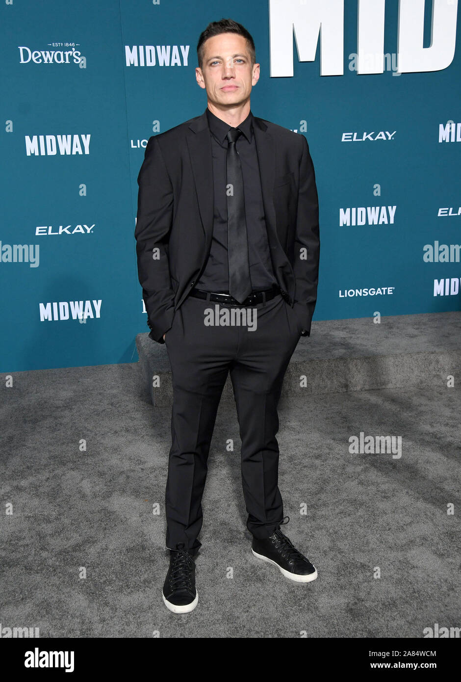 05 novembre 2019 - Westwood, Californie - James Pescara. 'Midway' Los Angeles Premiere tenue au Regency Village Theatre. Crédit photo : Birdie Thompson/AdMedia /MediaPunch Banque D'Images