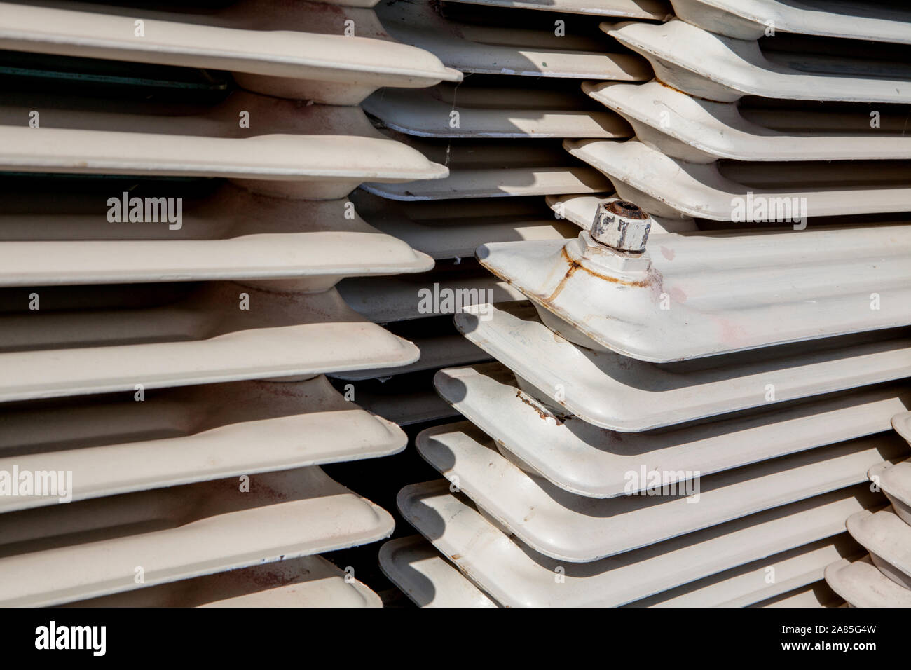 Vieille fonte radiateurs domestiques Banque D'Images