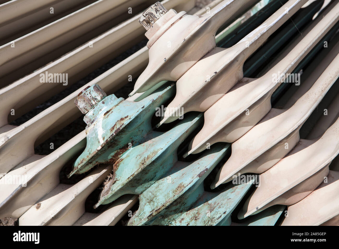 Vieille fonte radiateurs domestiques Banque D'Images