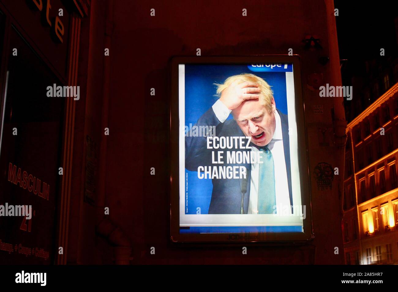 Boris Johnson utilisé à la radio annonce pour l'europe 1 à paris france Banque D'Images Boris Johnson utilisé à la radio annonce pour l'europe 1 à paris france Banque D'Images