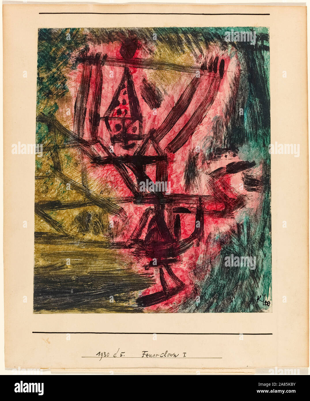 Paul Klee, Feuer, J'Clown (Clown) incendie, la peinture abstraite, 1921 Banque D'Images