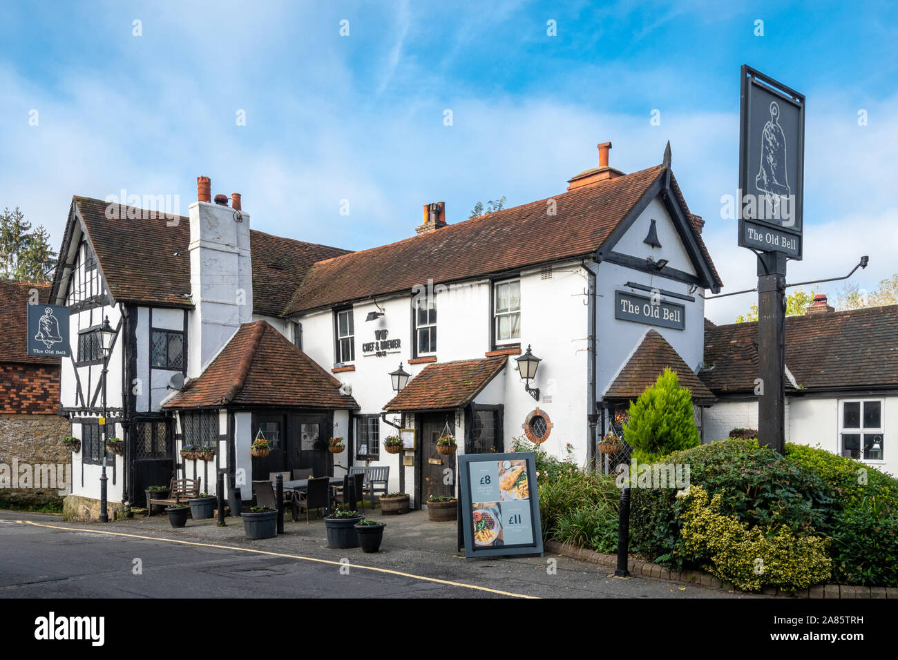 L'ancien clocher dans le vieux pub Oxted, Surrey, UK Banque D'Images