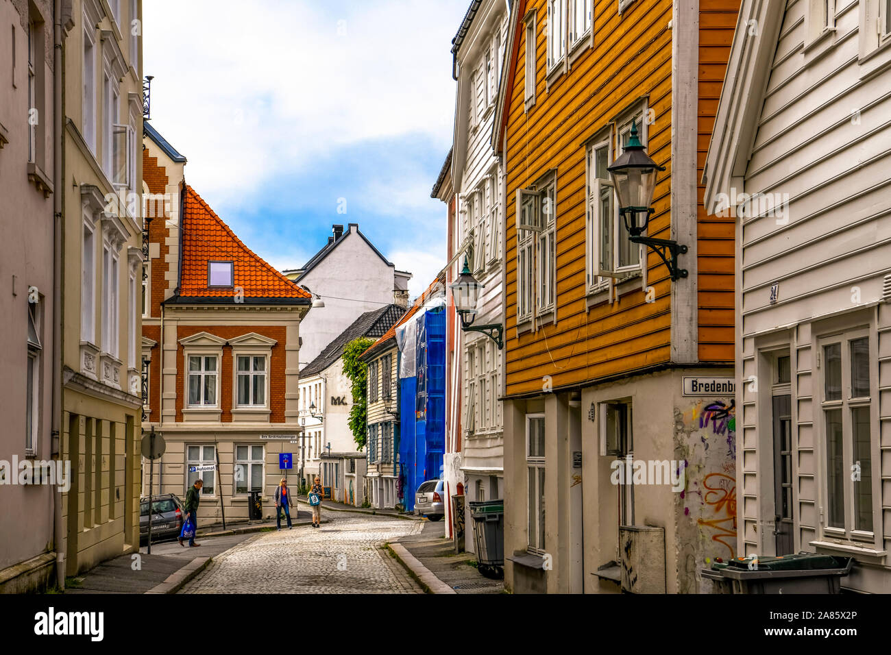 La Norvège. Norvegia. Bergen. Le plus coloré de Marken Banque D'Images