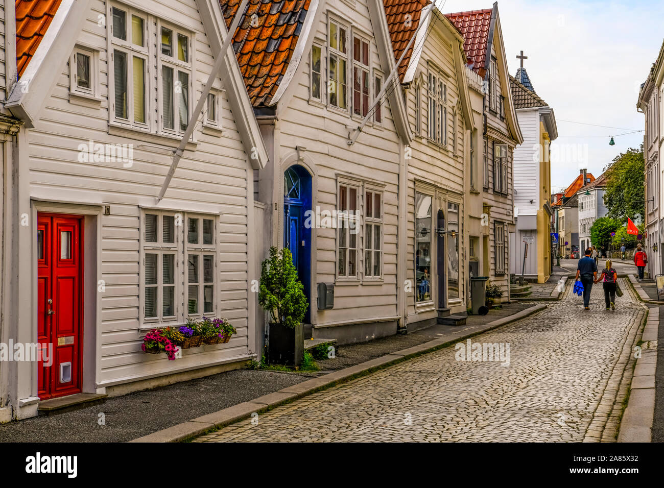 La Norvège. Norvegia. Bergen. Le plus coloré de Marken Banque D'Images