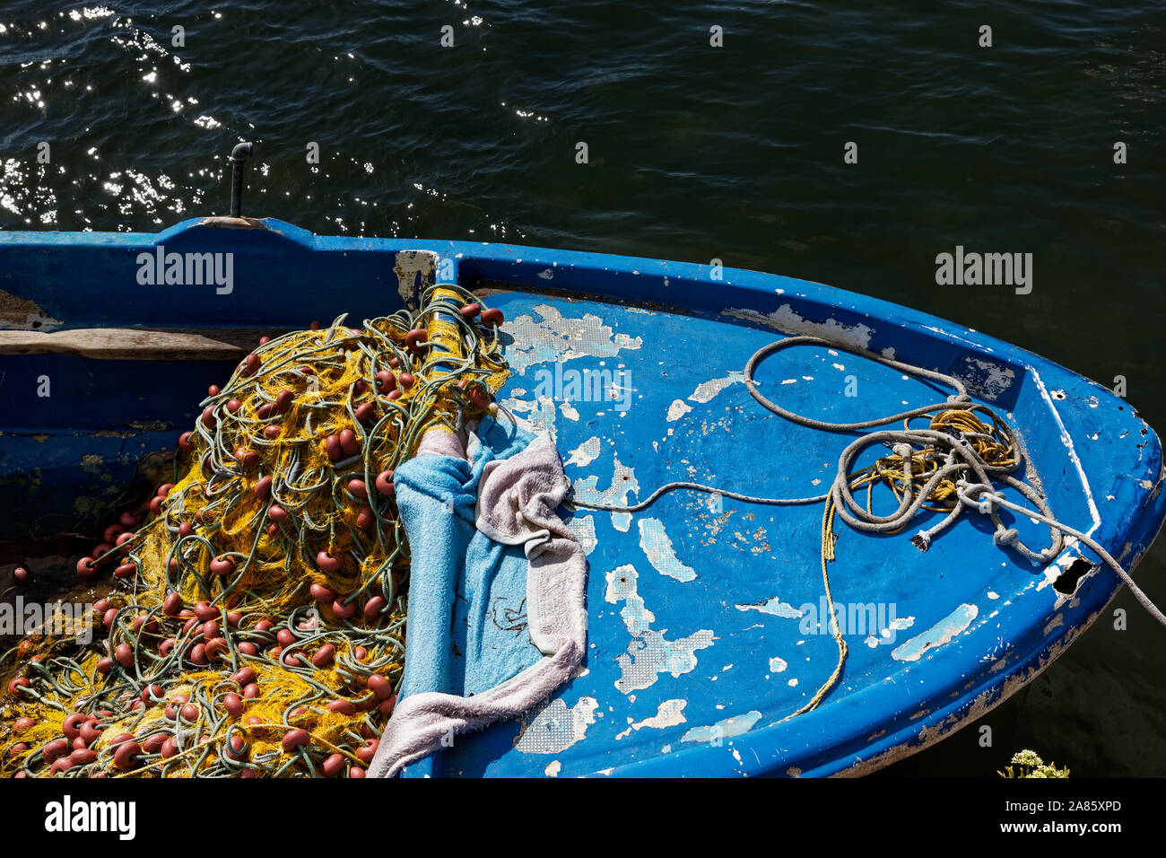 La pêche à Kanoni, Corfou, Grèce Banque D'Images