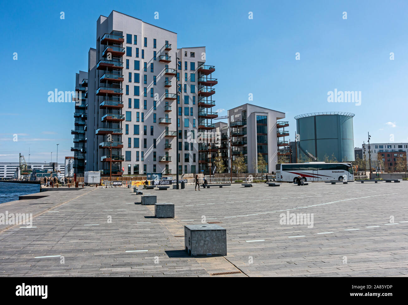 Nouveaux appartements de grande hauteur à Stjernepladsen Østre Havnegade du port dans le Jutland Limfjorden Aalborg Danemark Europe Banque D'Images