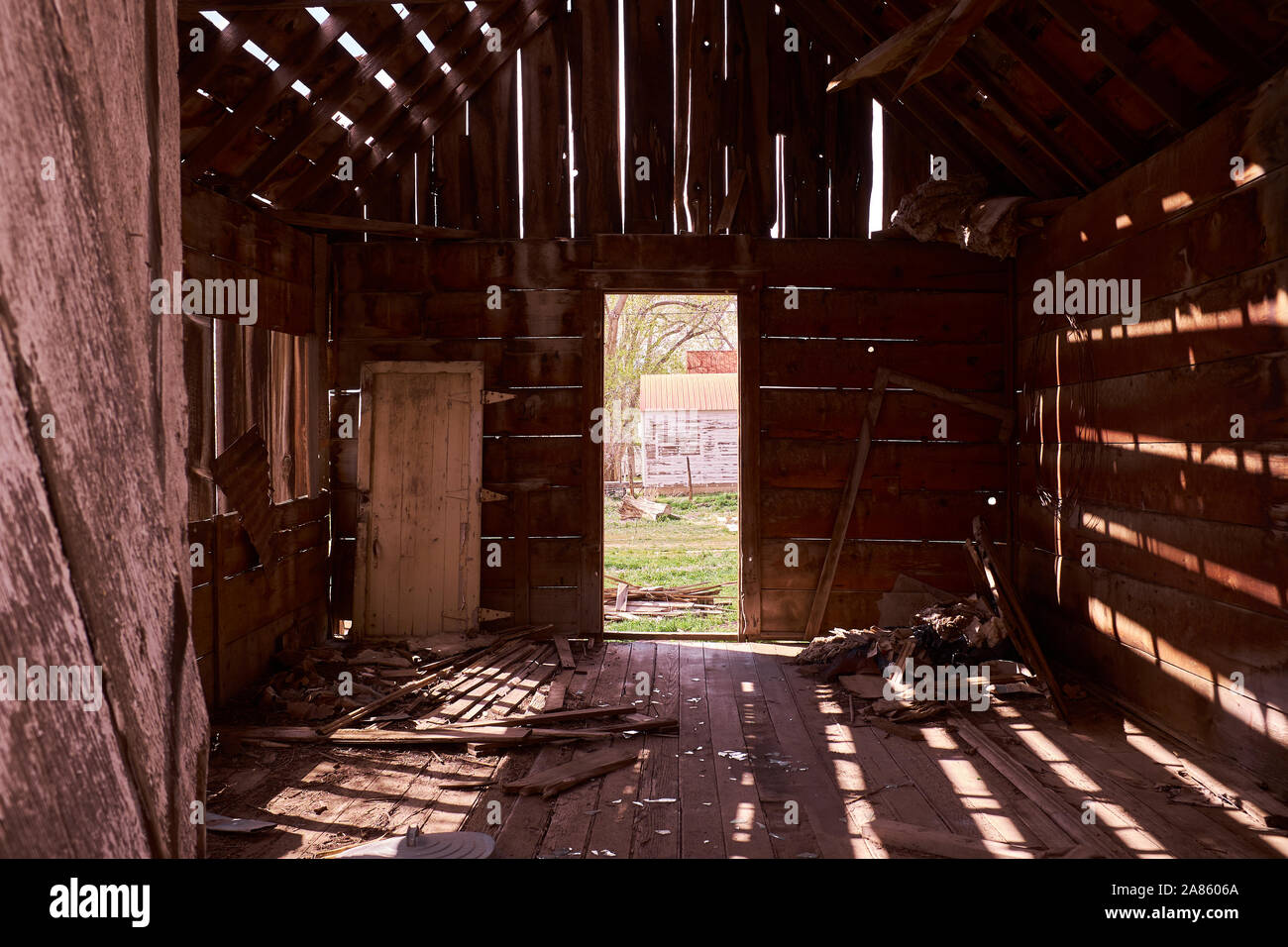 Abandonnée et bâtiments abandonnés le long de la ligne de chemin de fer dans la région de Thompson Springs, Utah, USA Banque D'Images