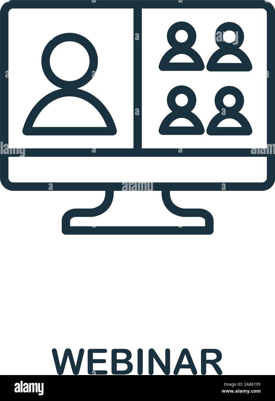 Icône style contour webinaire. Fine ligne webinaire pour l'icône de création logo, design graphique et plus Illustration de Vecteur