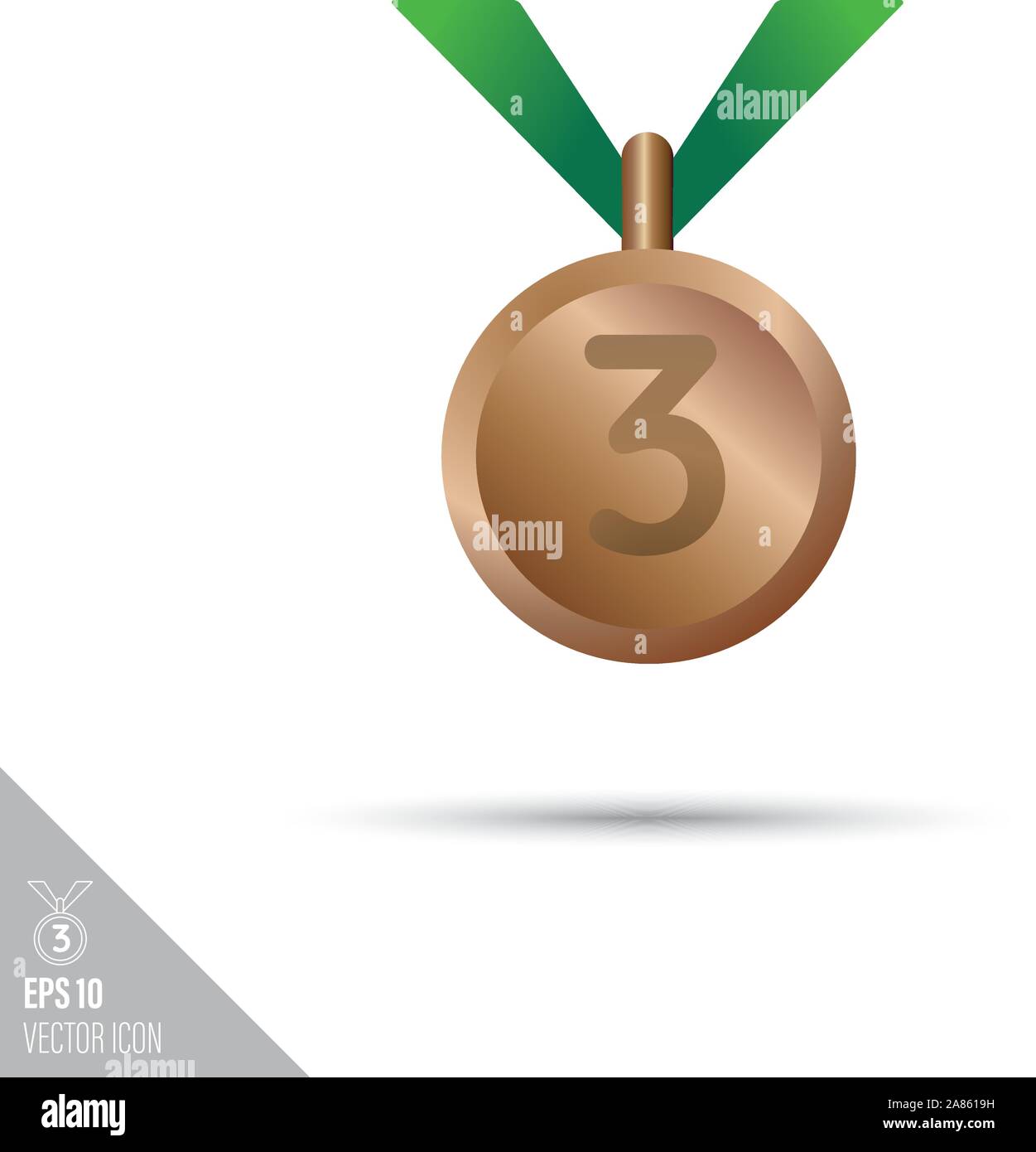 L'icône de style lisse médaille de bronze. Prix Sports vector illustration. Illustration de Vecteur