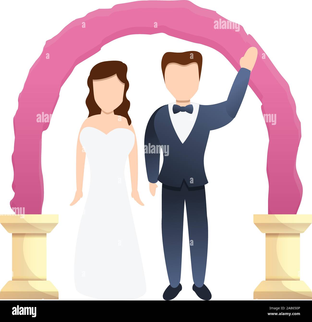 Couple mariée sur arch icône. Caricature de couple mariée sur arch icône vecteur pour la conception web isolé sur fond blanc Illustration de Vecteur