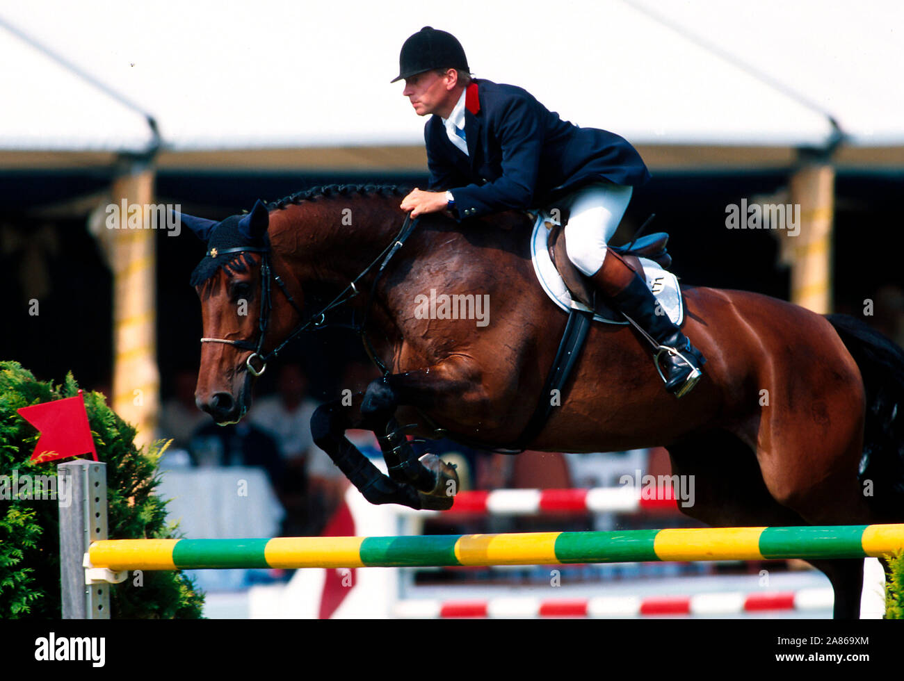 CSI de Valkenswaard 1993, Roelof Bril (NED) équitation R & P Halanta Banque D'Images