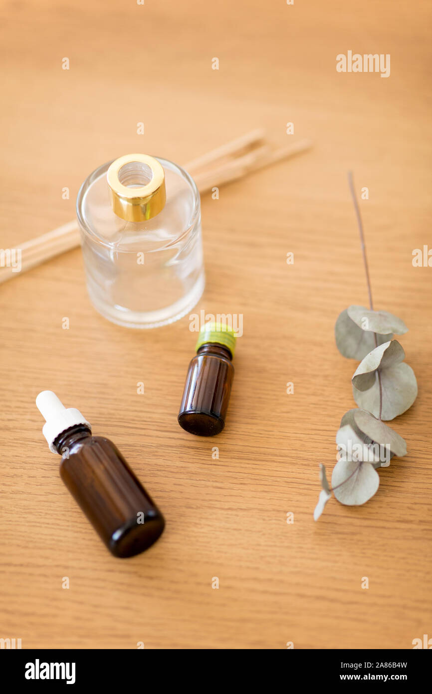 Aroma Diffuseur, huile essentielle et de l'eucalyptus Banque D'Images