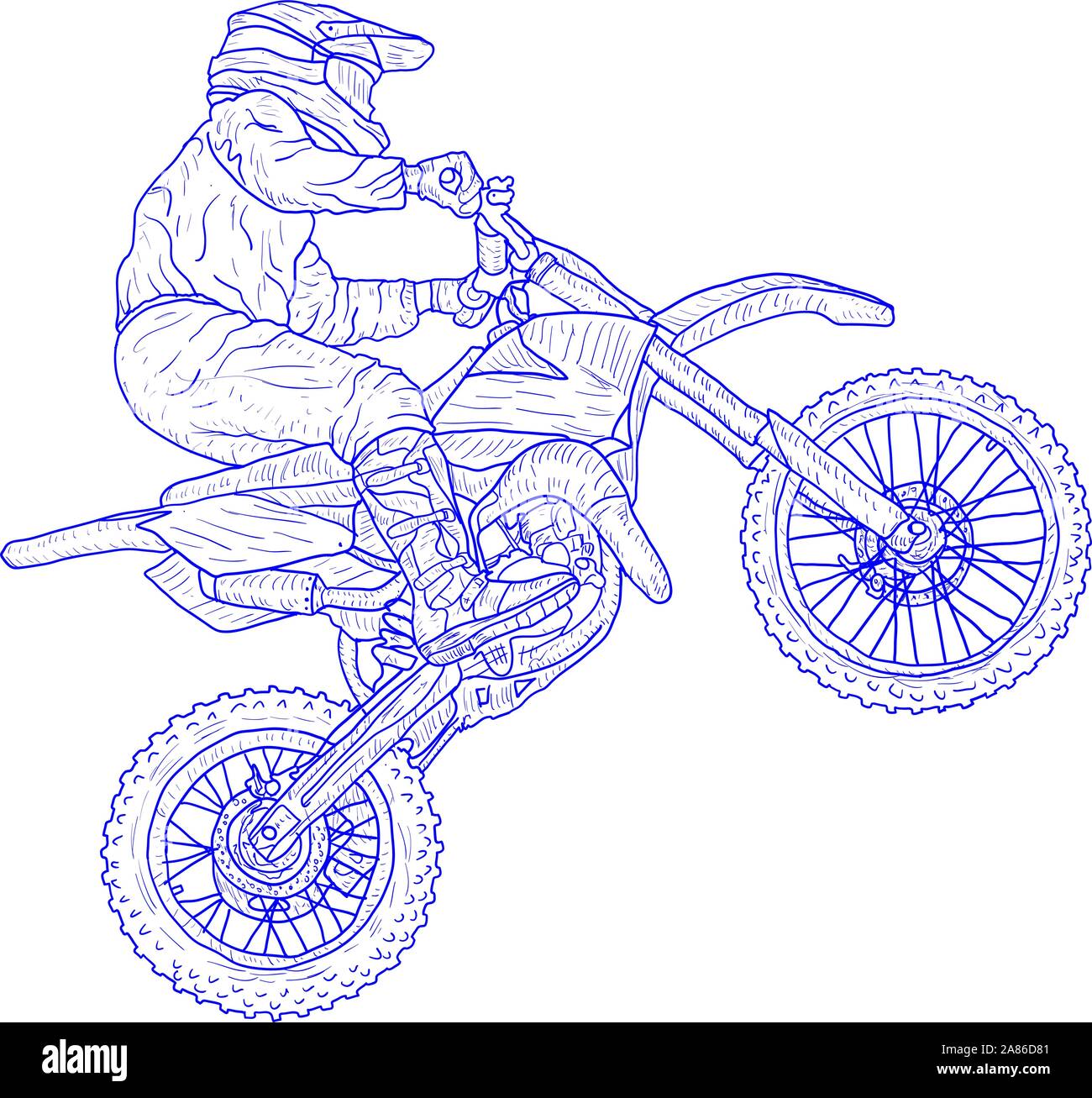 Les pilotes de motocross croquis silhouette sur fond blanc Image  Vectorielle Stock - Alamy