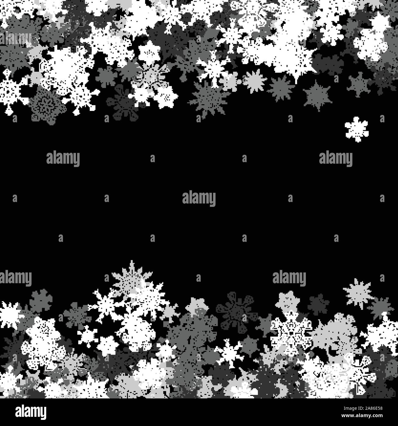 Avec les flocons de neige au hasard dans le noir Illustration de Vecteur