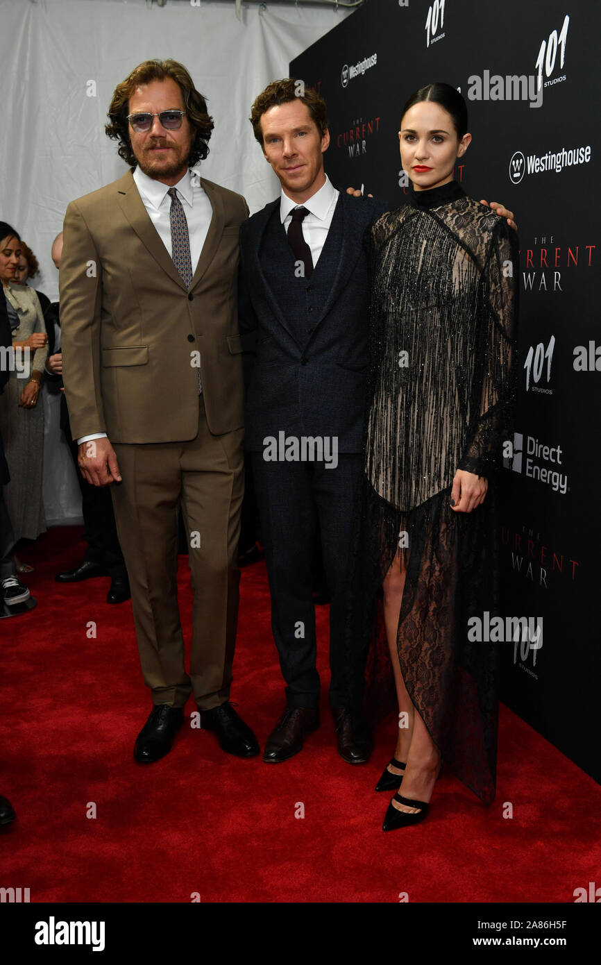 Michael Shannon, Benedict Cumberbatch et Tuppence Middleton - 'La guerre' film premiere, arrivées, AMC Lincoln Square 13, New York, USA - 21 Oc Banque D'Images