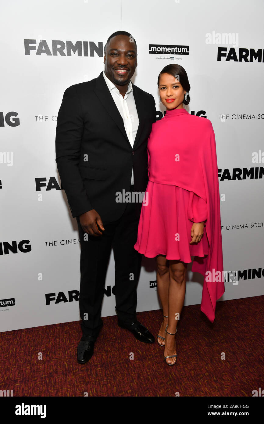 Adewale Akinnuoye-Agbaje et Gugu Mbatha-Raw - projection du film 'Agriculture', les arrivées de l'est Village, cinéma, New York, USA - 22 Oct 2019 Banque D'Images