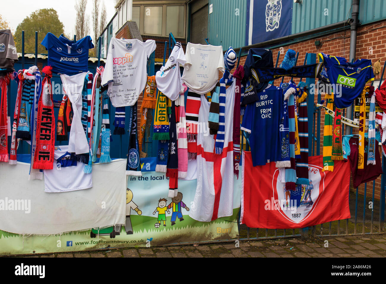 Bury Football Club, Domaine La Lane, Bury expulsé de la ligue de football - Novembre 2019 Banque D'Images