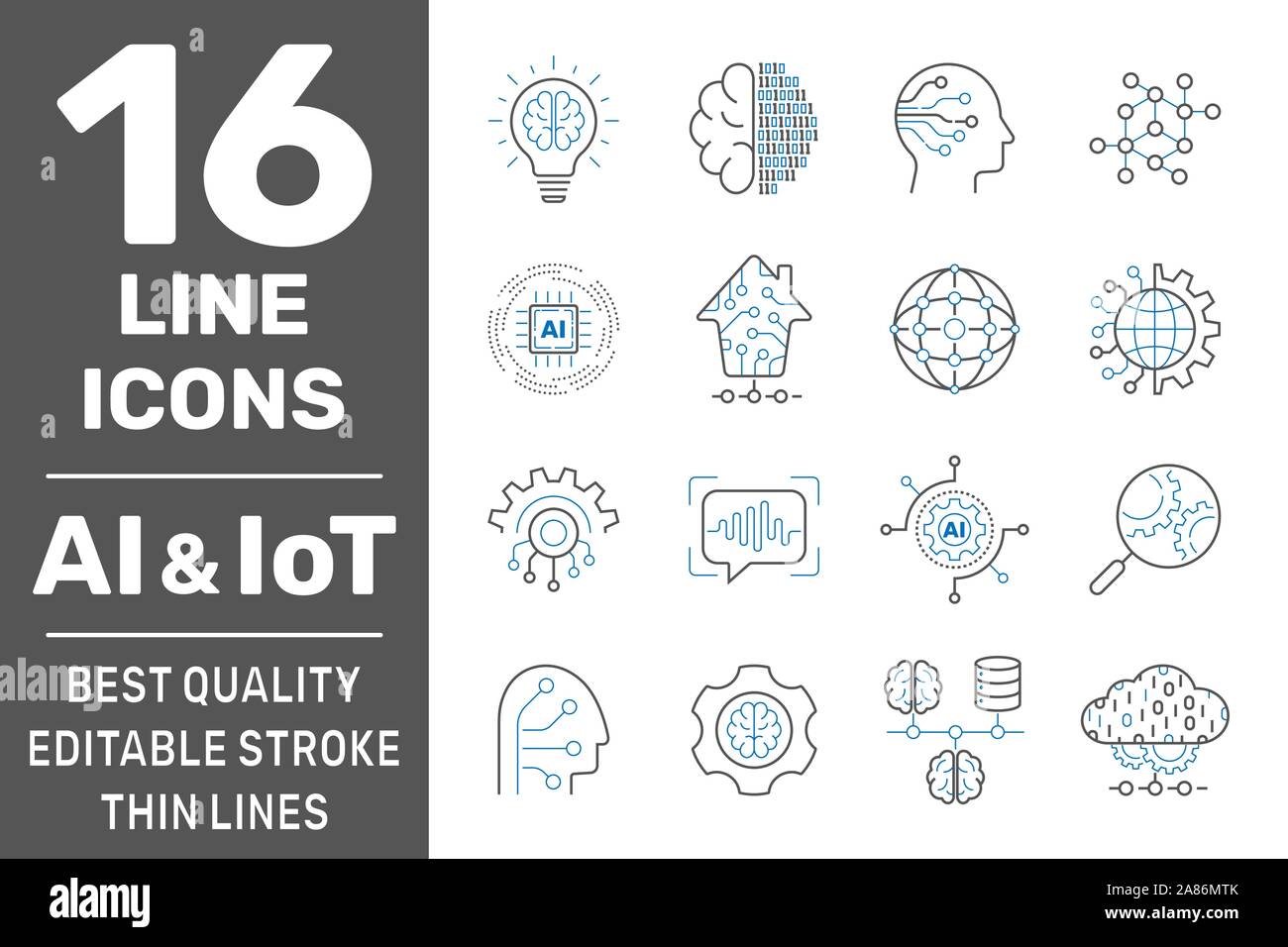 Les systèmes physiques, AI, IIot, IOT, cloud computing, informatique cognitive 4.0 Industrie icons set. Les systèmes physiques Cyber concept de l'industrie 4.0 et AI Illustration de Vecteur