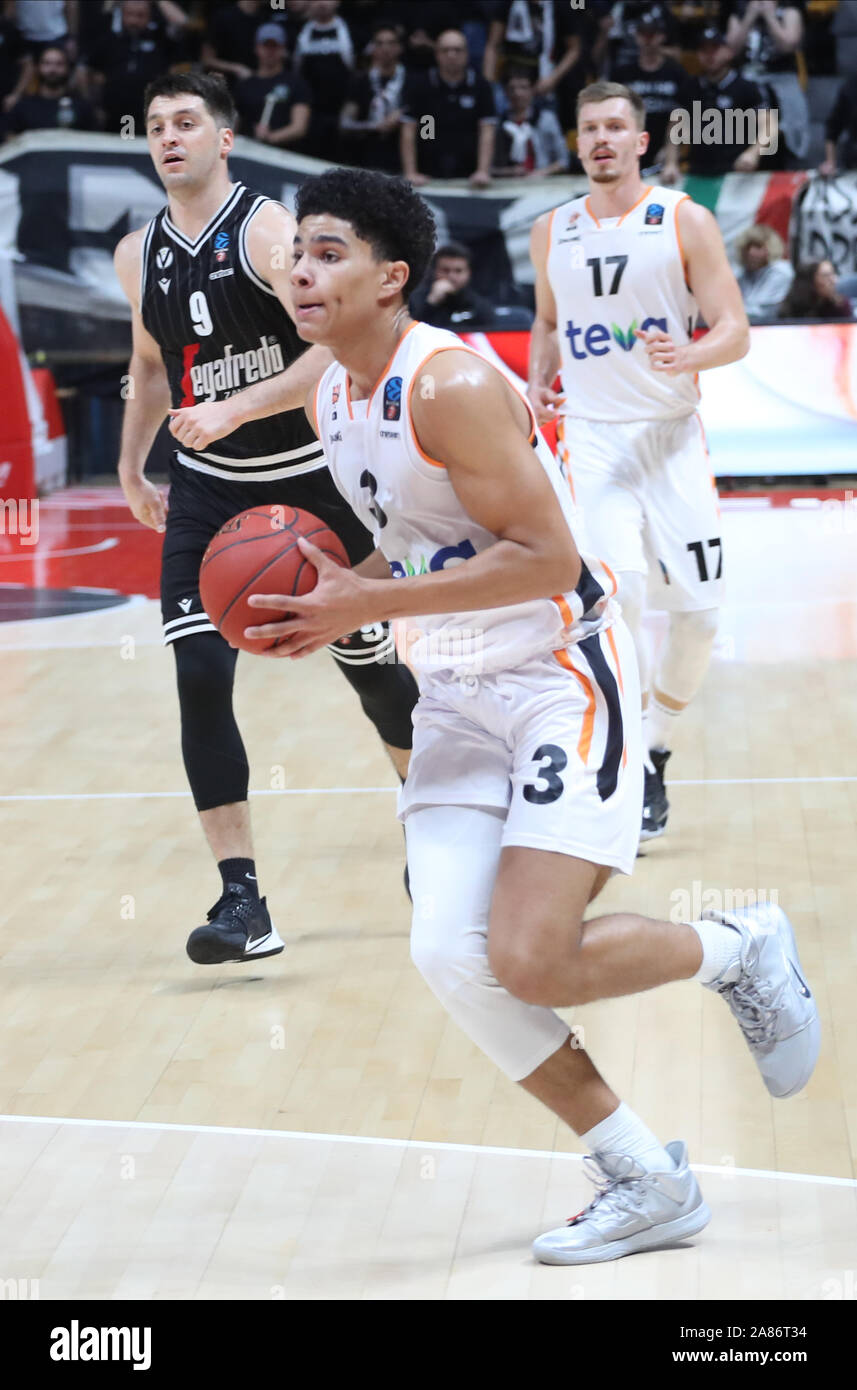 Bologne, Italie. Nov 6, 2019. killian Hayes (ratiopharm ulm)au cours de Segafredo Virtus Bologne vs Ratiopharm Ulm, le basket-ball Championnat EuroCup à Bologne, Italie, 06 novembre 2019 - LPS/Michele Nucci Crédit : Michele Nucci/fil LPS/ZUMA/Alamy Live News Banque D'Images