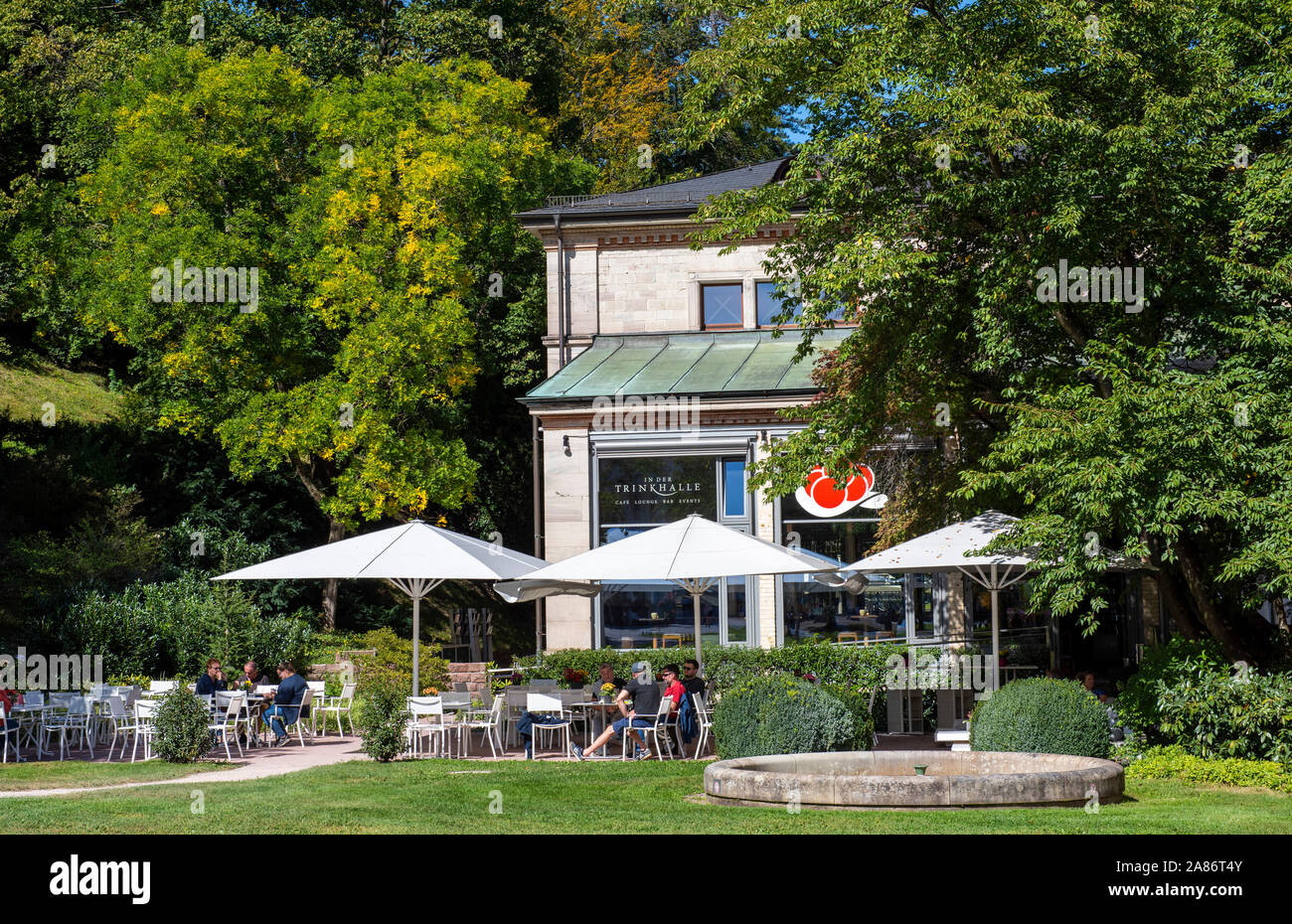 Trinkhalle Cafe dans les jardins au Kurhaus Baden Baden dans la Forêt Noire, au sud-ouest de l'Europe Allemagne Banque D'Images