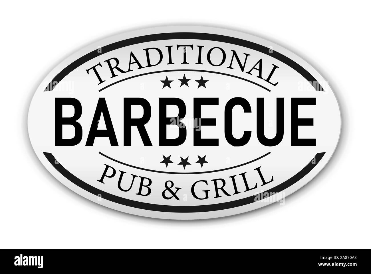 Retro Vintage Style traditionnel Barbecue joint sur un fond blanc Illustration de Vecteur