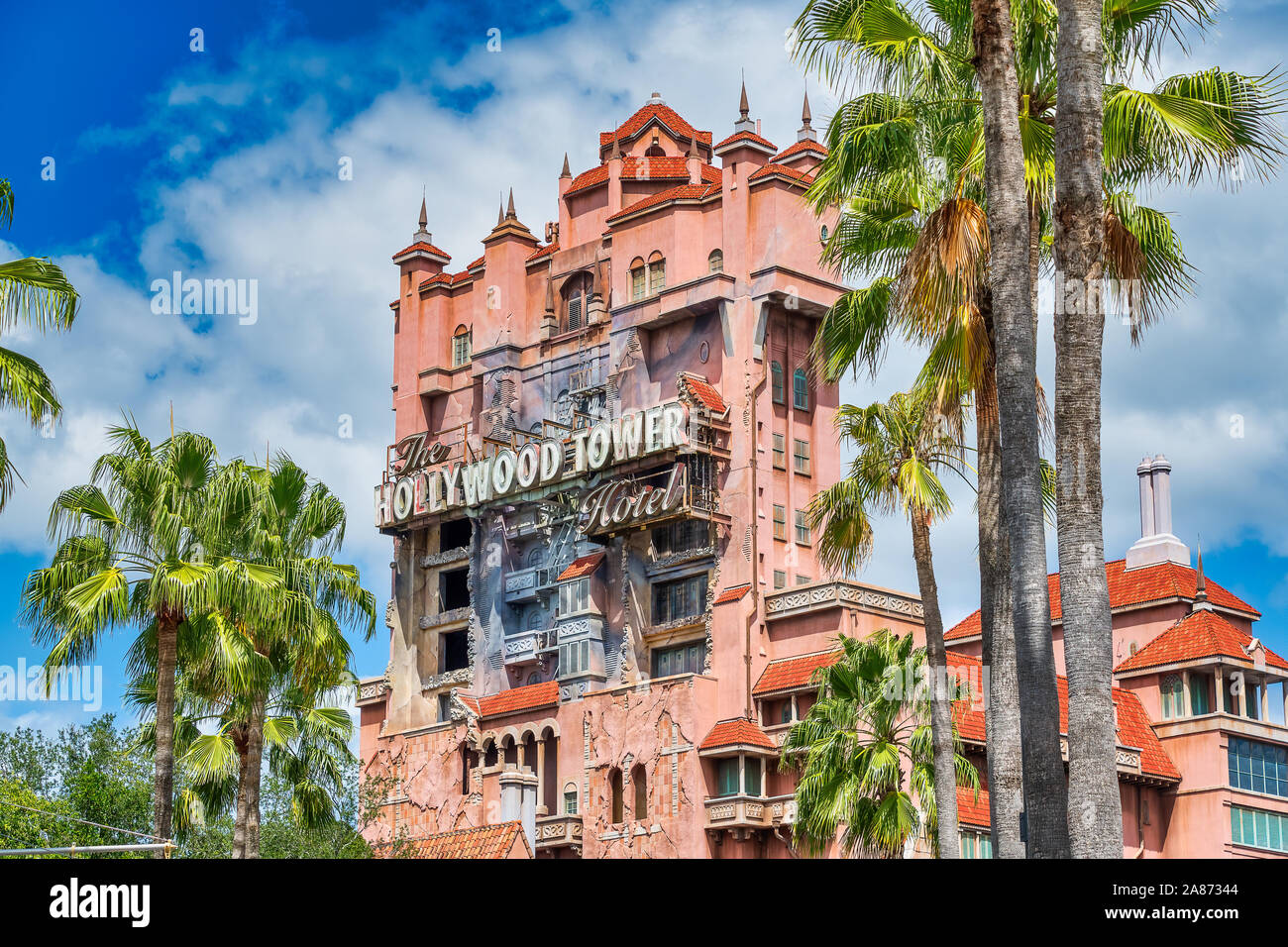 Hôtel Hollywood Tour de la terreur à Disney bâtiment ride Hollywood Studios Banque D'Images