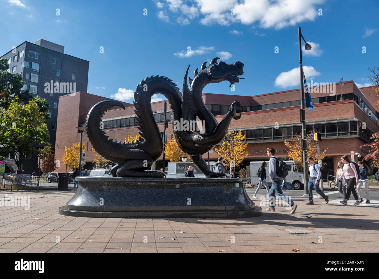 Dragon est la mascotte de l'école Drexel, Philadelphie, Pennsylvanie, USA Banque D'Images