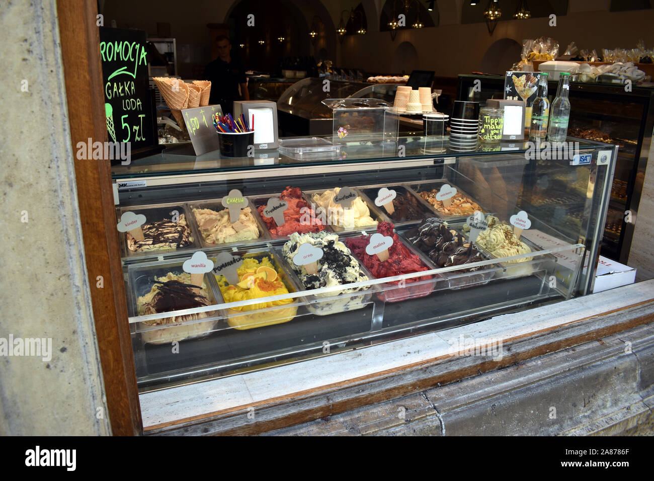 Un affichage de glace dans sa fenêtre avant Banque D'Images