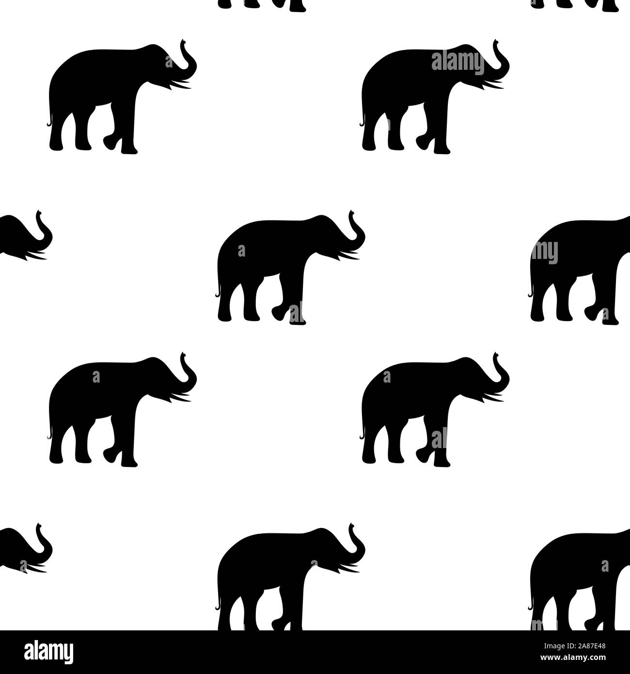 L'image noire transparente de l'Asie de l'éléphant, à pied design graphique illustration vecteur isolé sur fond blanc Illustration de Vecteur