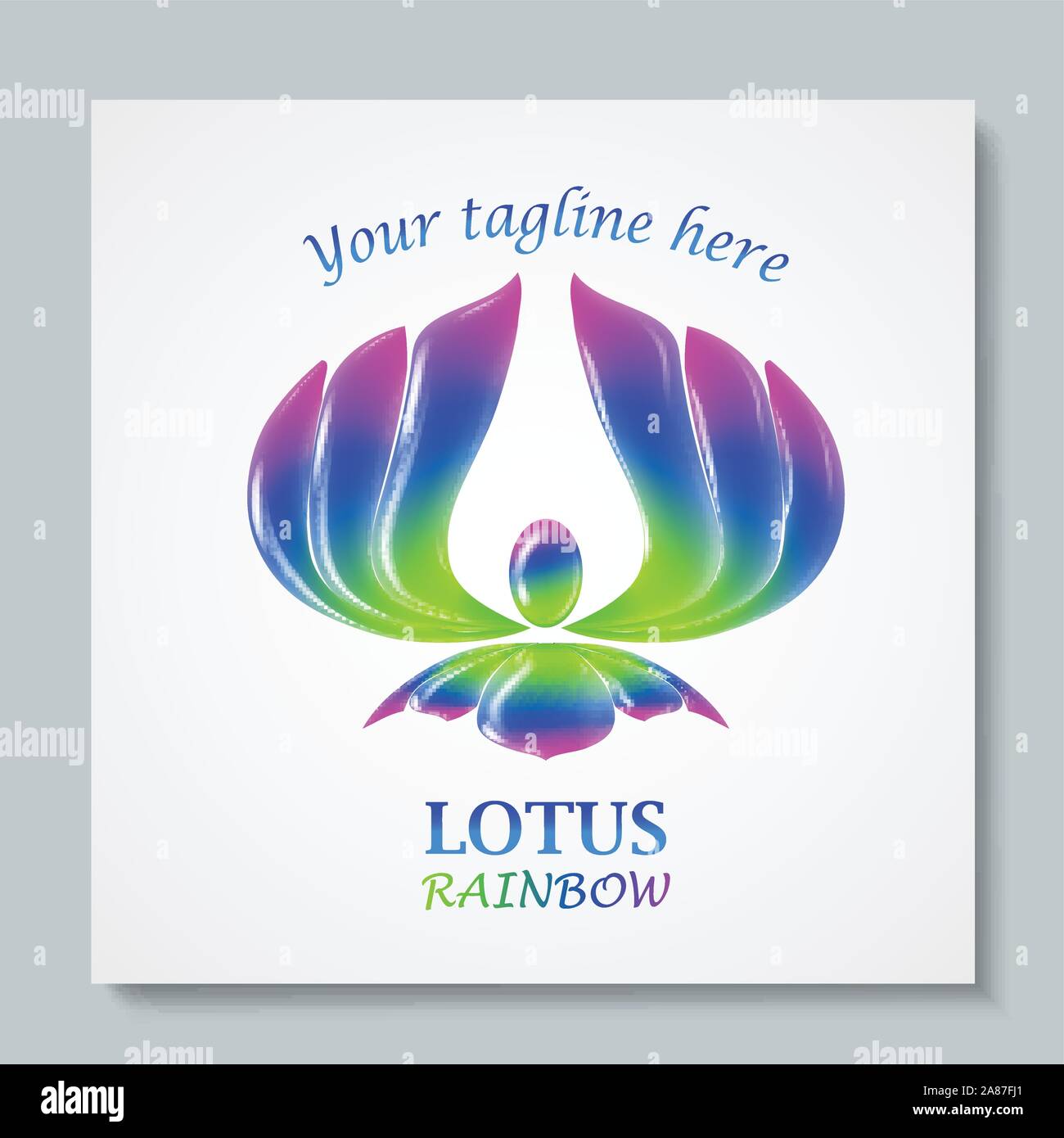 Image logo luxe Lotus Arc-en-ciel. Business design pour spa, cours de yoga, Hotel and Resort. Vector illusration Illustration de Vecteur