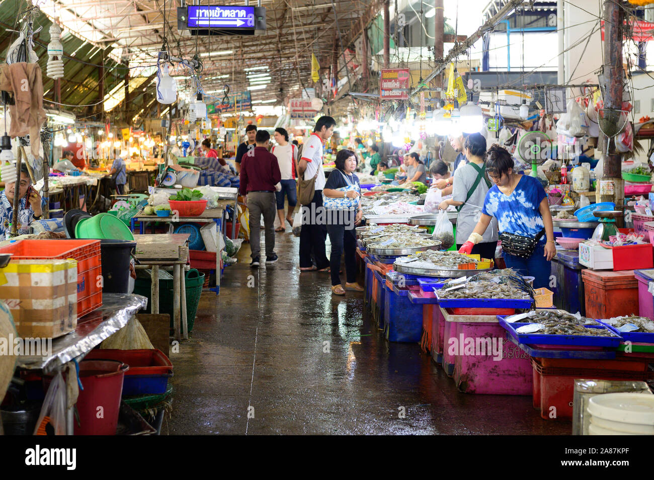Marché de Pak Nam plus grand marché frais Banque D'Images