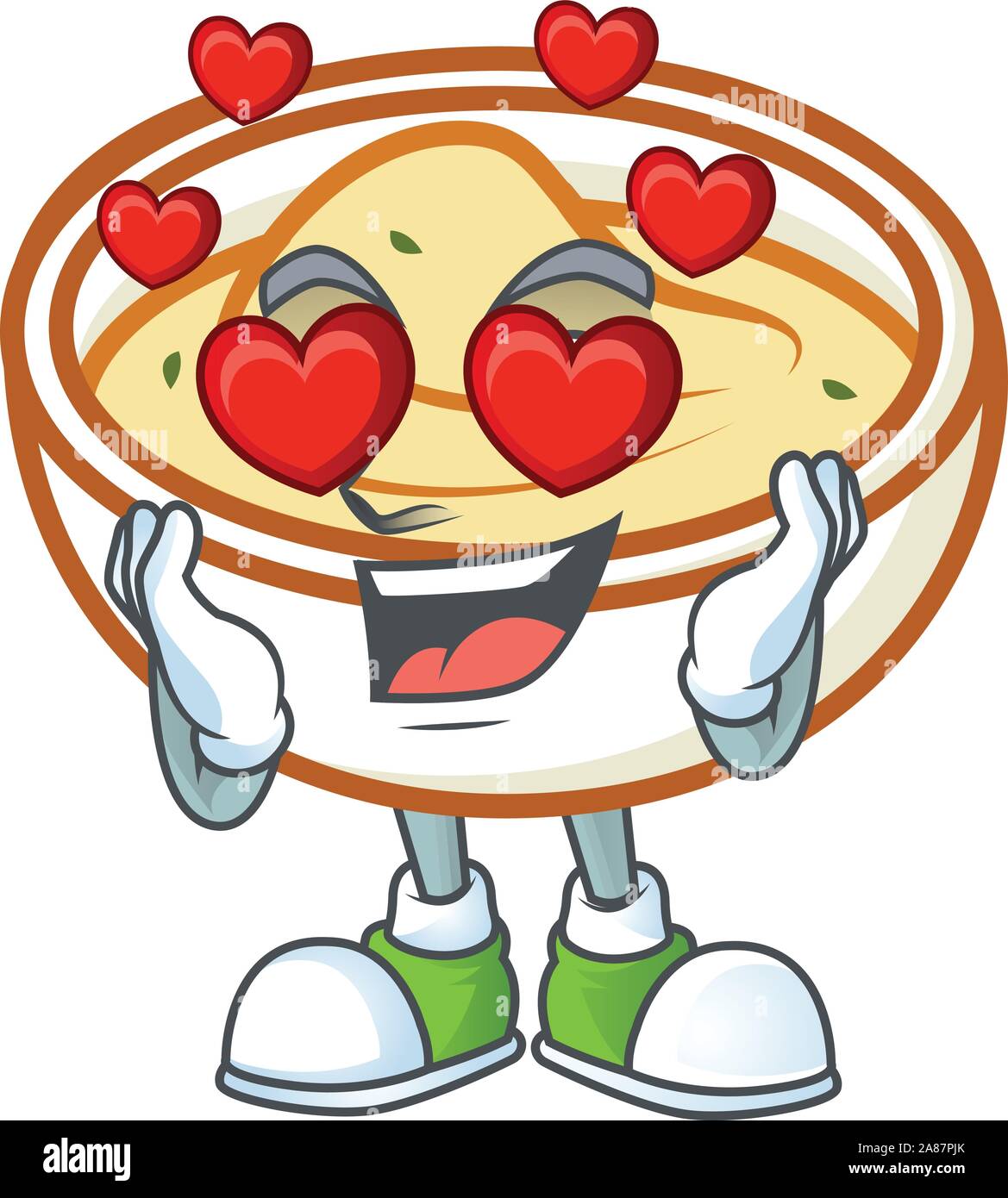 Delicieux Avec De La Puree De Pommes De Terre Dans L Amour Mascot Character Image Vectorielle Stock Alamy