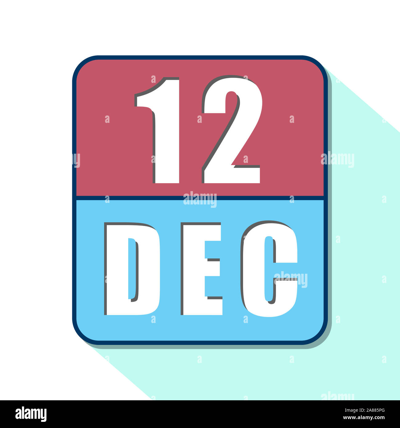 Le 12 décembre. Jour 12 du mois, l'icône de calendrier simple sur fond blanc. La planification. La gestion du temps. Ensemble d'icônes de calendrier pour la conception web. hiver mont Banque D'Images