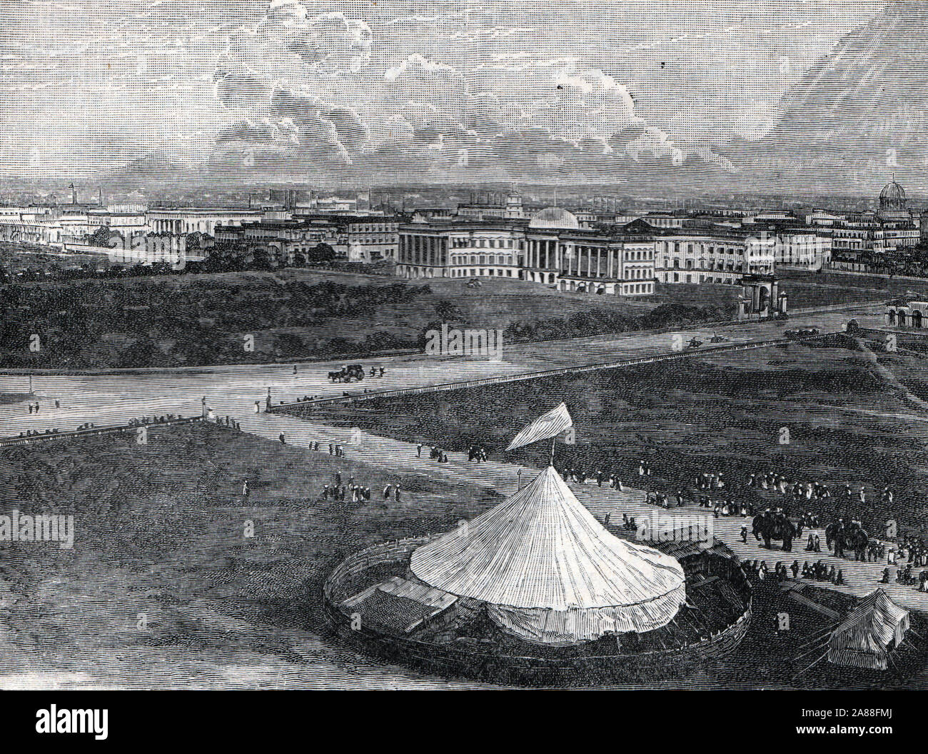 La Maison du gouvernement, Calcutta, illustration en noir et blanc ; Banque D'Images