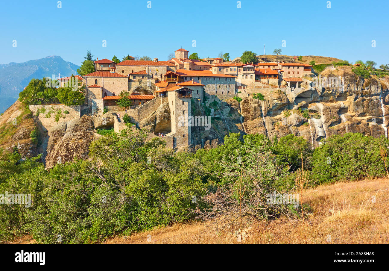 Le monastère de Grand Meteoron dans Météores, Grèce - paysage grec Banque D'Images